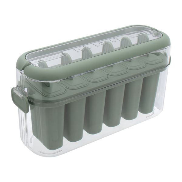 Regent 6 Sage Ice Lolly Moulds in a Plastic Holder with Handles