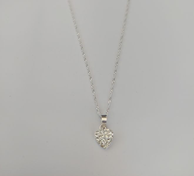 925 Sterling Silver Crystal Heart Set