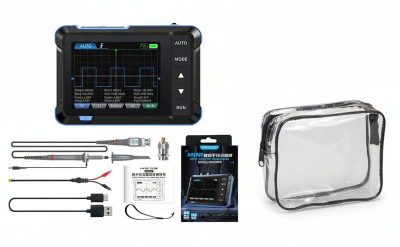 FNIRSI DSO153 Mini-Oscilloscope &amp; Signal Generator with Pouch &amp; x1x10 Probe