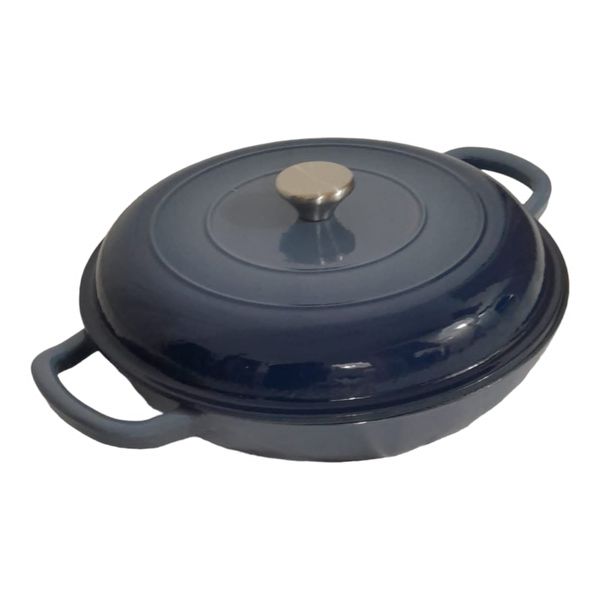 SMTE - 30cm Enamel Coated Red Cast Iron Casserole F30 (Non-Stick)-Purple