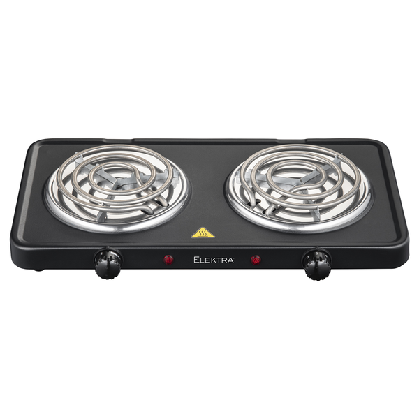 Elektra Double Spiral Hot Plate - Black