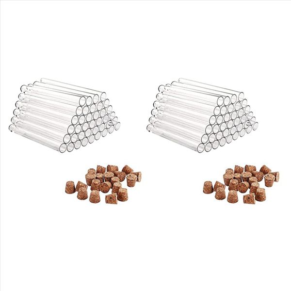 Pack Of 40 Plastic Test Tubes With Corks 20Ml Test Tubes For Flowers