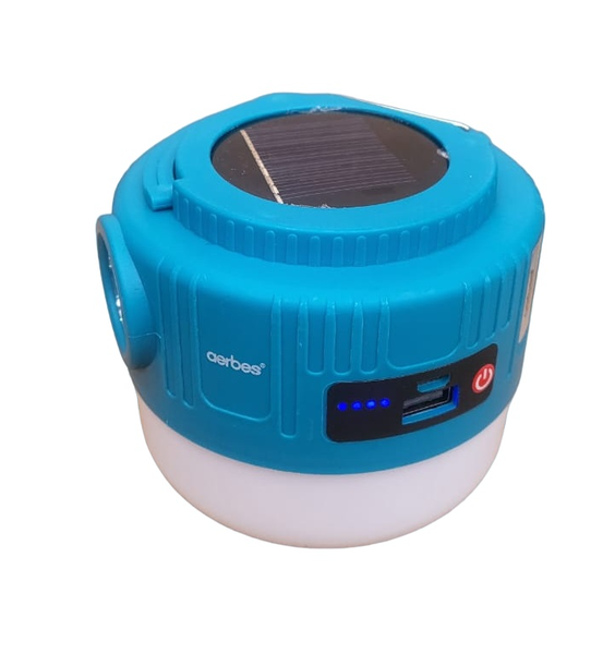 Aerbes AB-TA224 Portable Solar LED Camping Light - Rechargeable Lantern