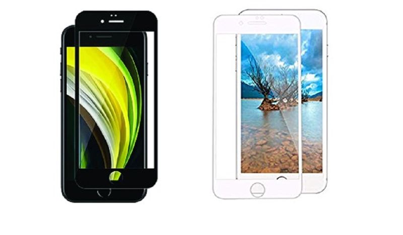 Screen Guard Protector 9D Temper Glass| Black n White pair | For iPhone 7