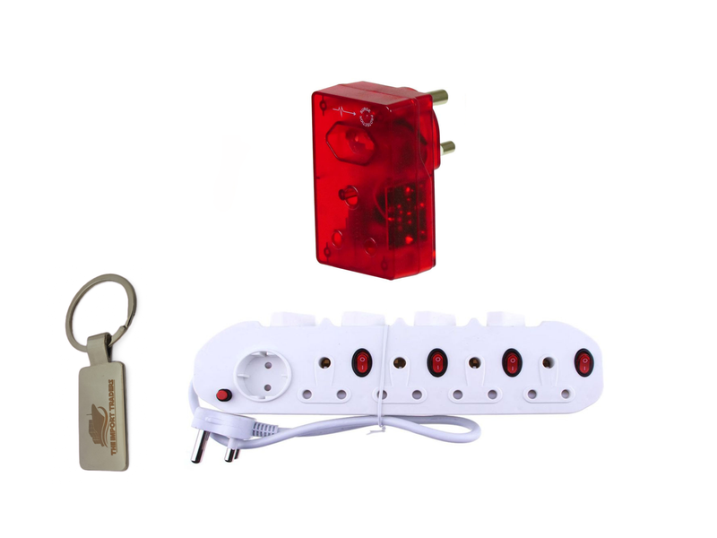 9 Way Multi-Plug &amp; 3 Way Surge Protector With TIT Keychain