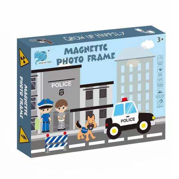 Pack Of 30 Police Station Magnetic Photo Frame Puzzle Game Toy