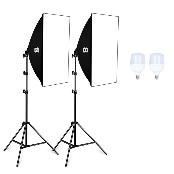 2 x Puluz Soft Box Continuous Lighting Kits (2x E27 Single Globe Sockets)