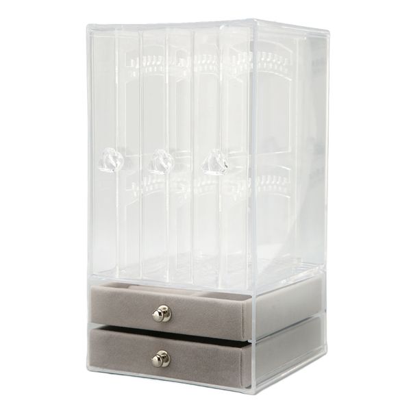 5-Drawer Clear Acrylic Jewelry Organizer, Dust-Proof Earrings &amp; Bracelets Storage