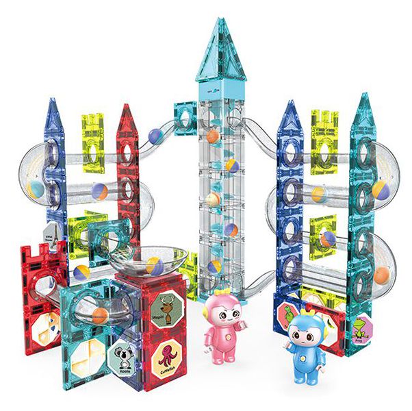156Pcs Large Magnetic Blocks Marbel Run Toys for Kid Ages 3+ (B4841)