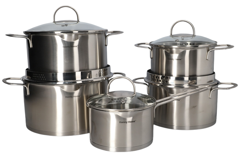 Danny Home Stainless Steel Casserole and Sauce Pan With lid Set 10 Pieces