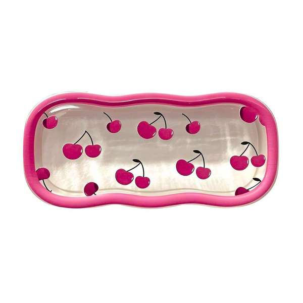 Bestby - Cherry Print Hard Shell Eyeglass Case with Magnetic Snap Closure