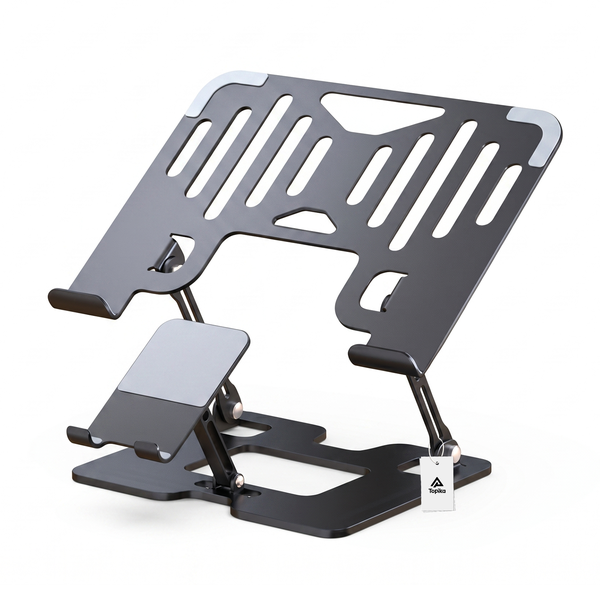 Topika Laptop And Phone Stand Combo, Ergonomic Stand&amp;180 Degree Adjustment