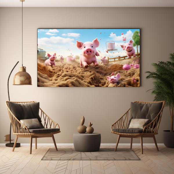 Canvas Wall Art - Piggy Paradise - BK0072