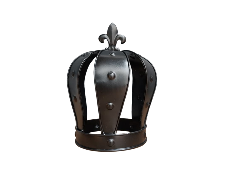 Stylish and Decorative Crown with Iris Flower- Matte Black finish