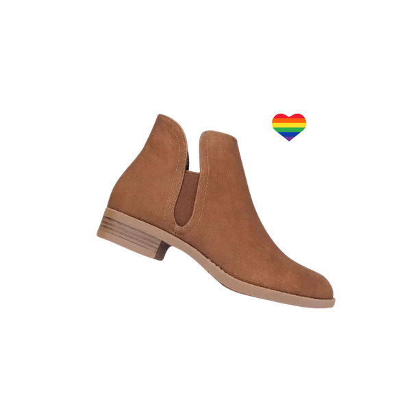 Ladies Cutout Ankle Boots with Heart Sticker