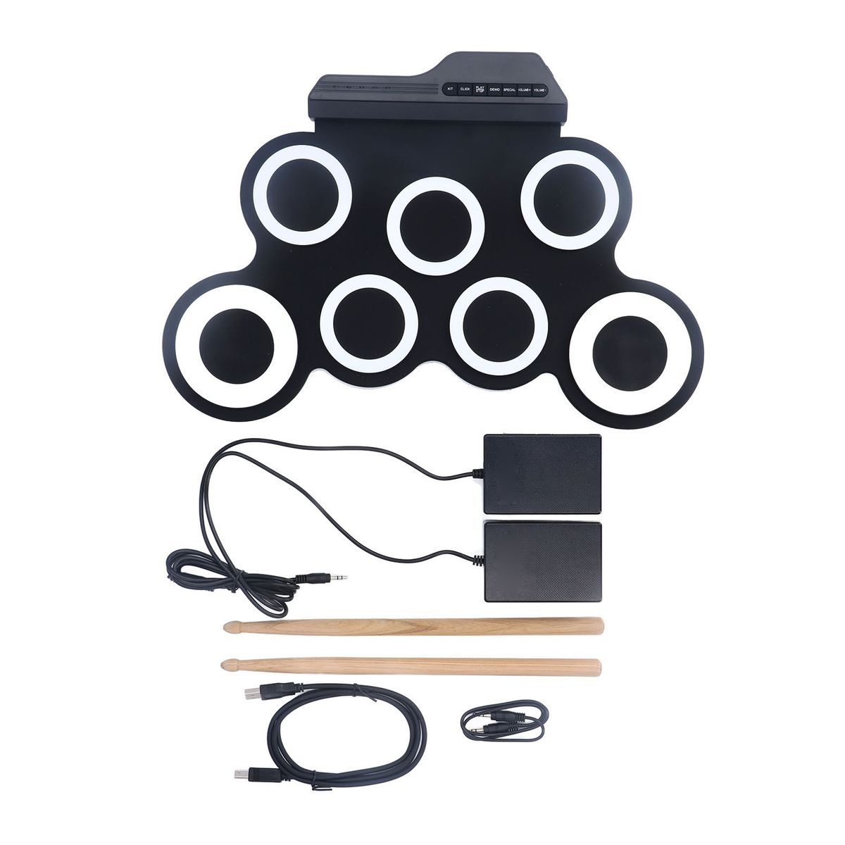 Kids Electronic Drum Set Simulation Sound Soft Silicone Drum Practice Pad