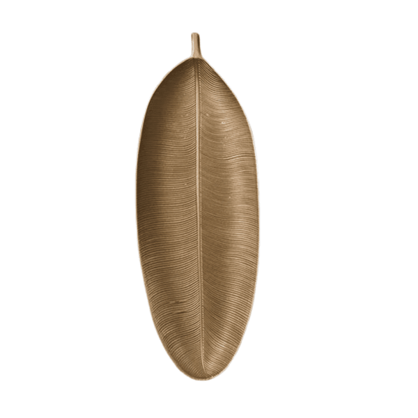 Elegant Golden Wooden Serving Tray with Textured Surface