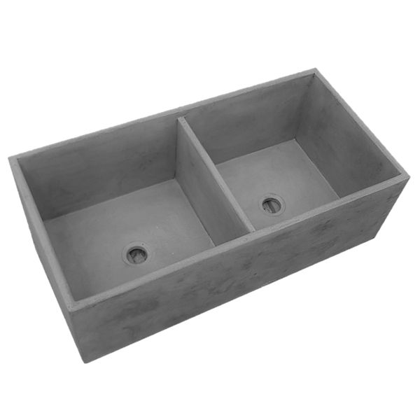 Large Cement Grey Double Concrete Kitchen Butler Basin 800 X 400x 220mm