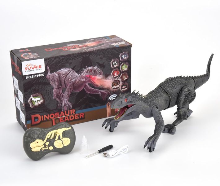 Dinosaur Leader SM190S - RC Walking Velociraptor with Lights, Sound &amp; Spray