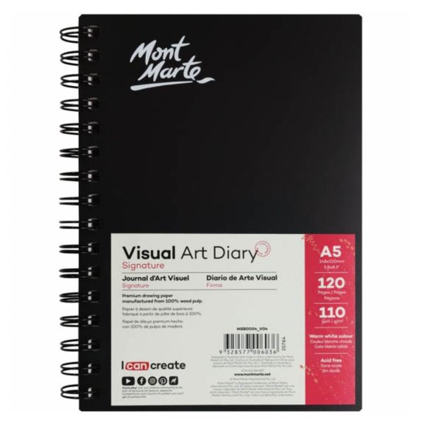 Mont Marte Visual Art Diary 110gsm A5 120 Page