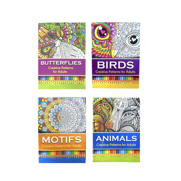 Adult Colouring Books - 4 Pack
