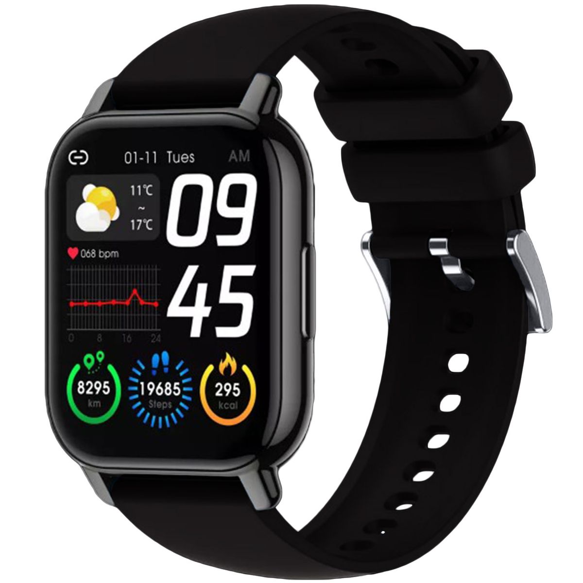 FocusFit P66 Fitness Tracker Smartwatch With Silicone Strap Shop