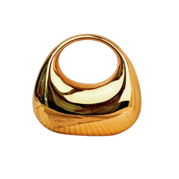 Chic Acrylic Moon-Shaped Evening Clutch - Magnetic Closure