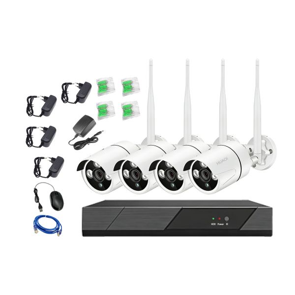 Security Camera WIFI CCTV System with 4CH 1080P HD Free 500GB hard drive