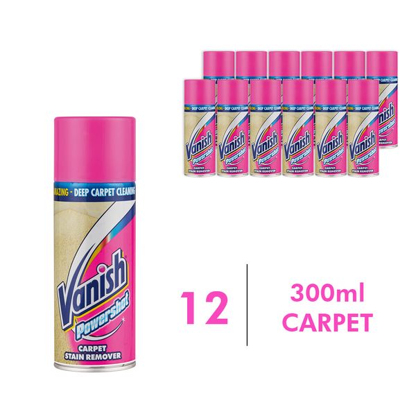 Vanish, 12 x 300ml, Carpet Stain Remover - Power Shot Aerosol