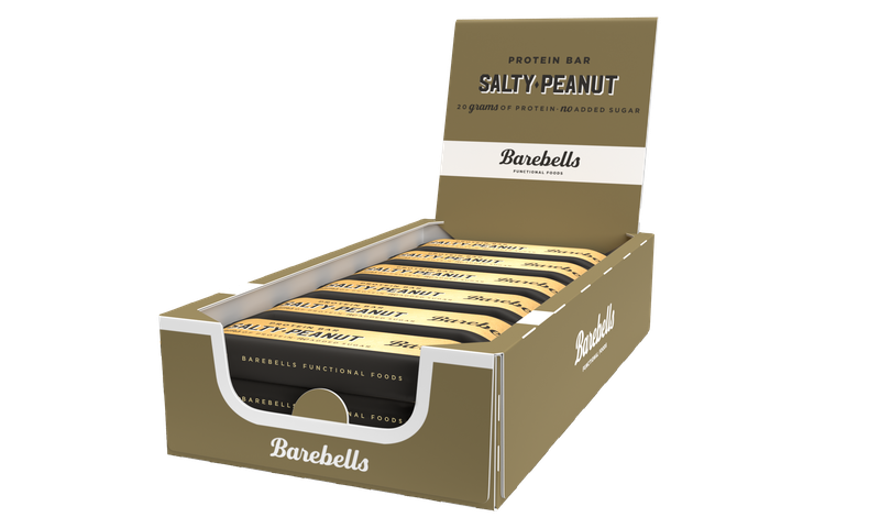 Barebells High Protein, No Added Sugar Bar, 12 x 55g- Salty Peanut