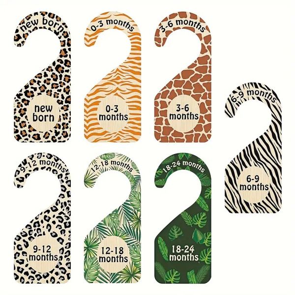 7x Safari Jungle Closet clothing dividers baby shower gift nursery room mom