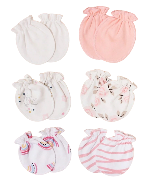 Assorted Anti-Scratch Baby Mittens 6-Pairs