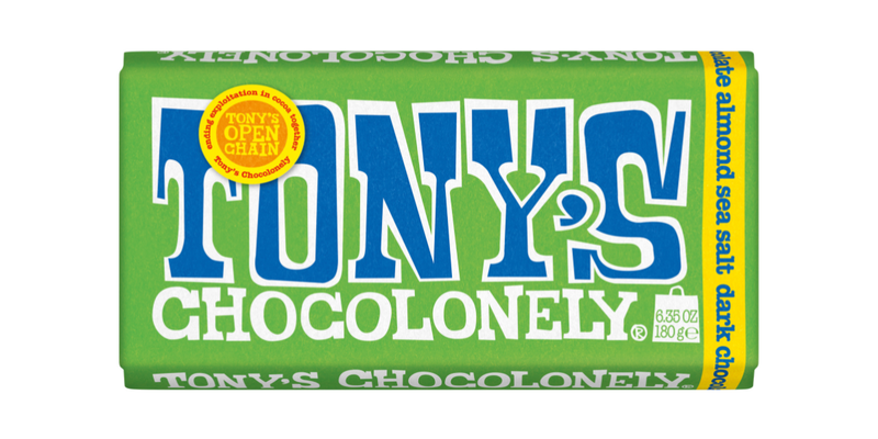 Tony's Chocolonely - Dark Chocolate Almond Sea Salt Slab - 180g