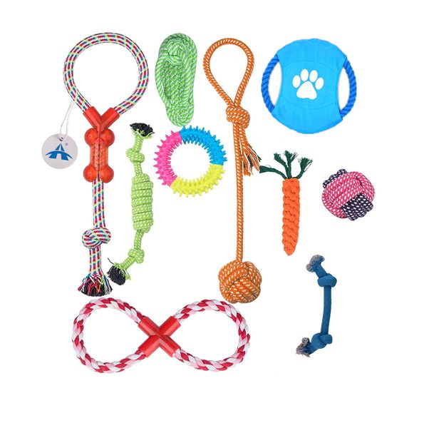 ALANES Dog Chew Toys Interactive Rope Toy Set-10 Pack