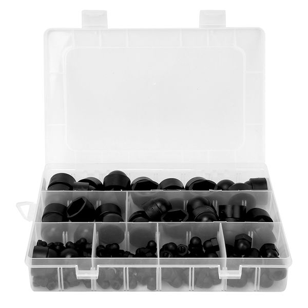 145-Piece Nylon Hex Nut Cap Covers - M4 to M12 Assortment
