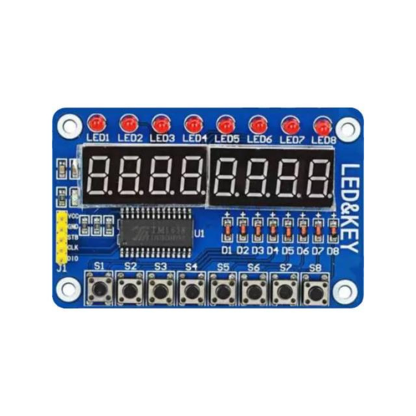HKD TM1638 8-Digit LED Display Module (5-Wire Interface)