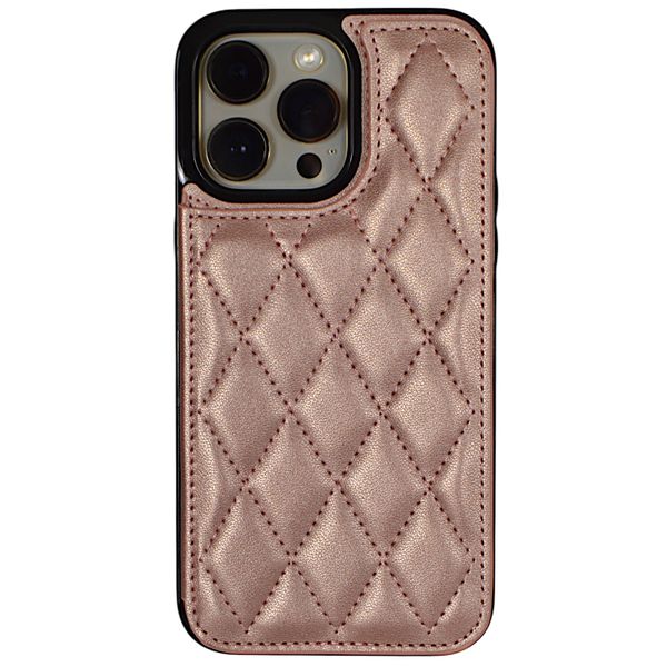 PU Leather Phone Case with Card Holder - Iphone 14 Pro Max - Rose Gold