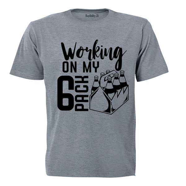 Working On My 6 Pack - Mens - T-Shirt - White