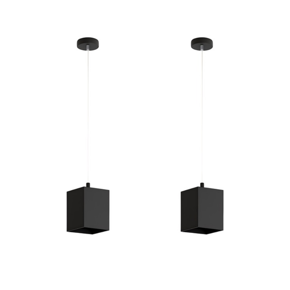 Ecomlight Modern Square Pendant Light - Aluminium - GU10-2Pack