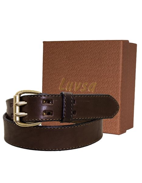 Luvsa KW-B72 Full Grain Veg Tanned Handmade Leather Belt with Box