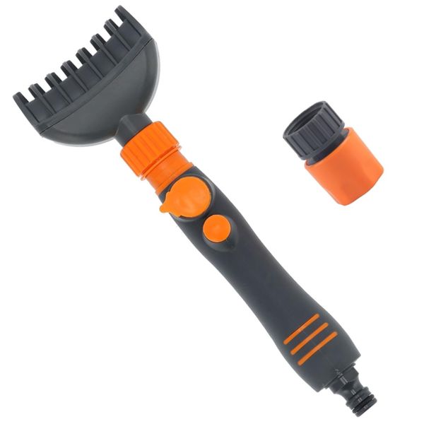 Garden Pool Handheld Portable Filter Brush Cleaning Tool &amp; Hose Attachment