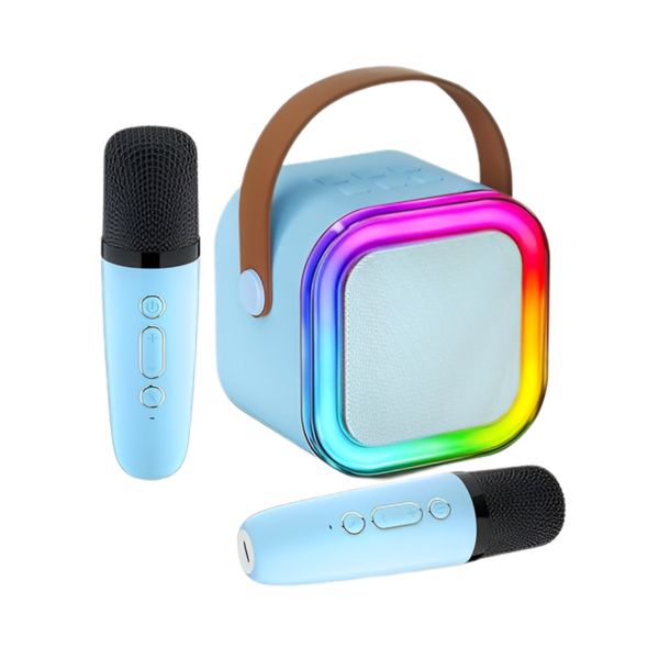 Kids Karaoke Machine - Mini Bluetooth Speaker with 2 Wireless Mics