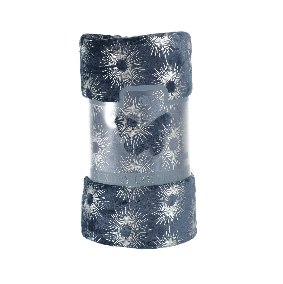 Sesli Plush Throw Dark Blue & Silver Buy Online in South Africa