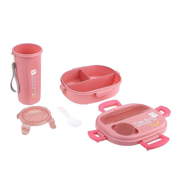 Children Friendly Microwaveable Plastic Rectangular Lunch Box