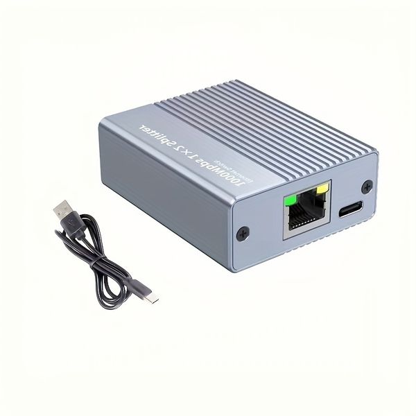 High Speed Ethernet Splitter Adapter 1 to 2 100/1000Mbps PB