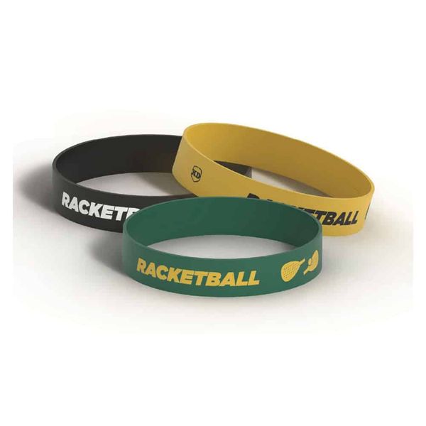 Killer Deals Debossed "Racketball" Silicone Wristband Bracelet - 3 Pack