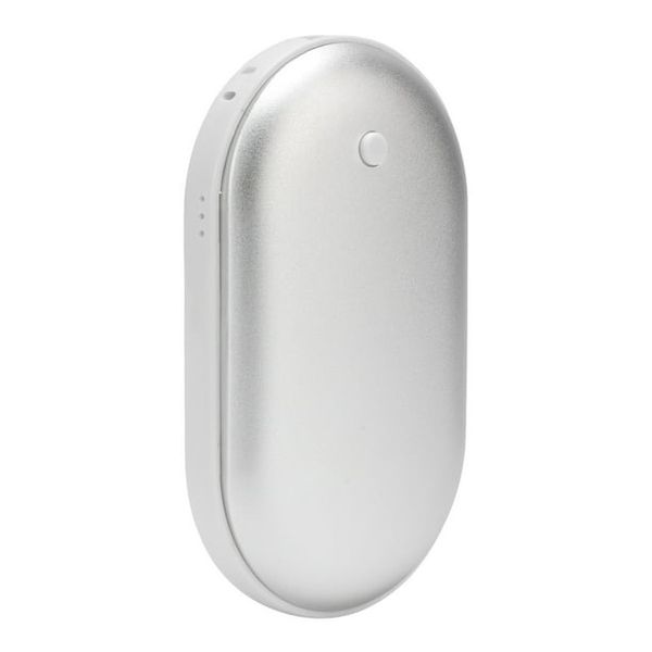 Rechargeable Hand Warmer &amp; Power Bank (4000mAh) - Silver