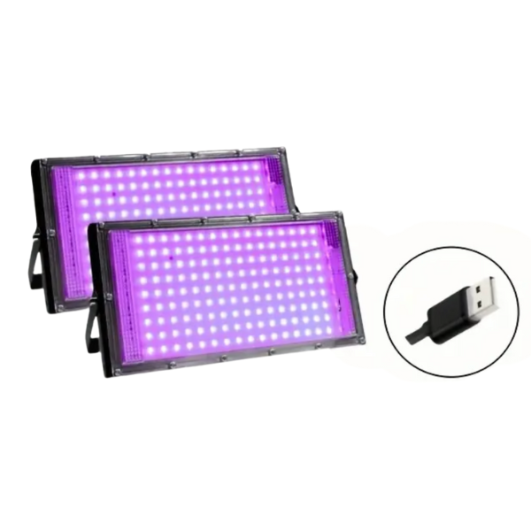 144 LED Black Party Light -2 Pack- Vibrant UV Purple Light for Neon Party
