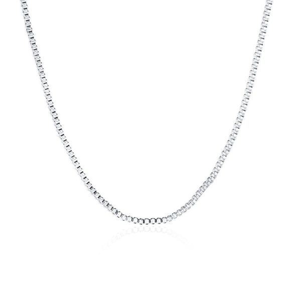 Gift Emporium Box Chain Necklace - Silver-Tone, Slim and Stylish