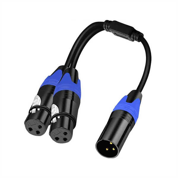 1 Male to 2 Female XLR Y Splitter Micrphone Cable,3Pin XLR Male to Dual XLR